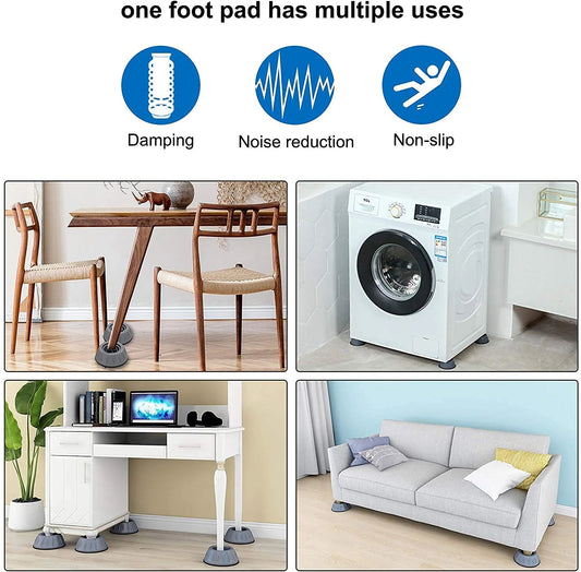 Anti-Vibration Pads for Washing Machine & Fridge, Base Stabilizers